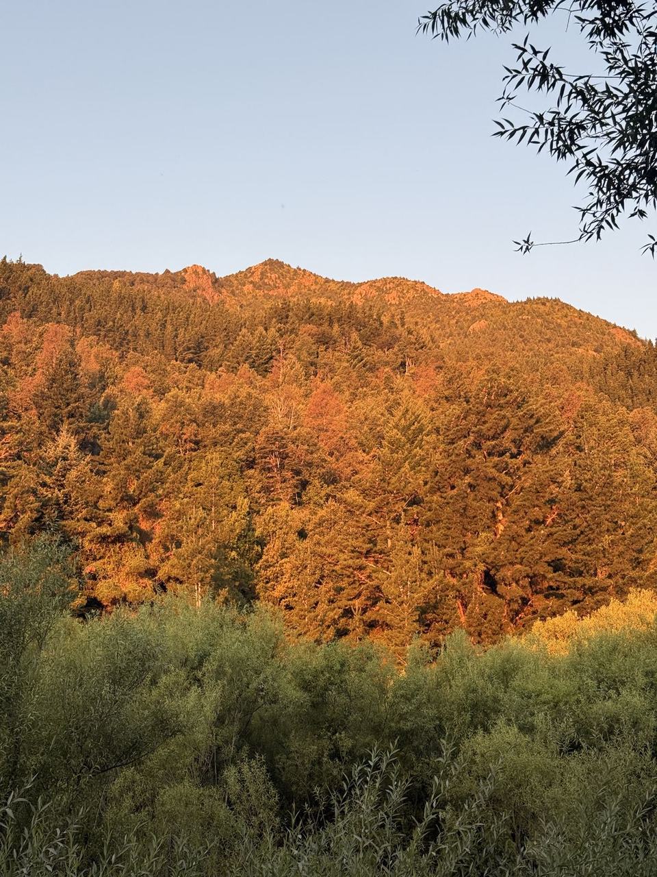 Cerros iluminados por el sol de la tarde